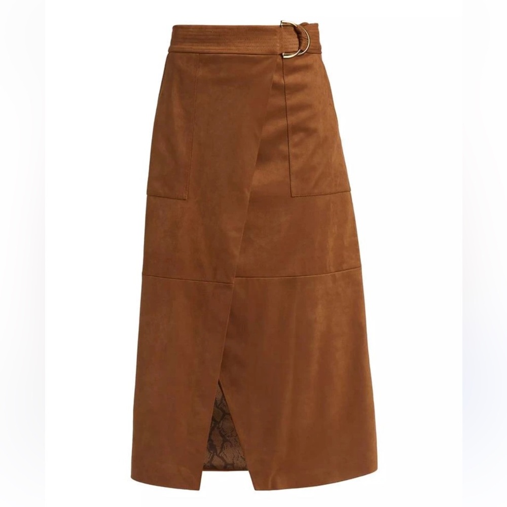NWT RAMY BROOK DELPHIA FAUX SUEDE MIDI SKIRT